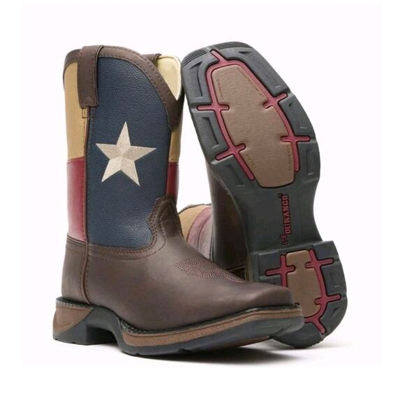 Lil' Rebel by Durango Kids'8" Texas Flag Western Boot BT246 Sz 12M - Picture 1 of 8